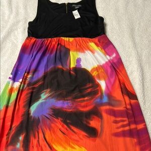 Chelsea & Theodore Black Red Scoop Neck Sundress
